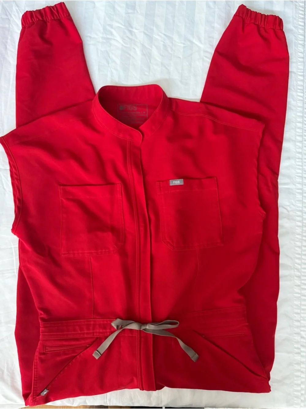 Figs Winning Red Rafaela Cargo Scrubjumpsuit- Medium, Regular - Picture 3 of 5